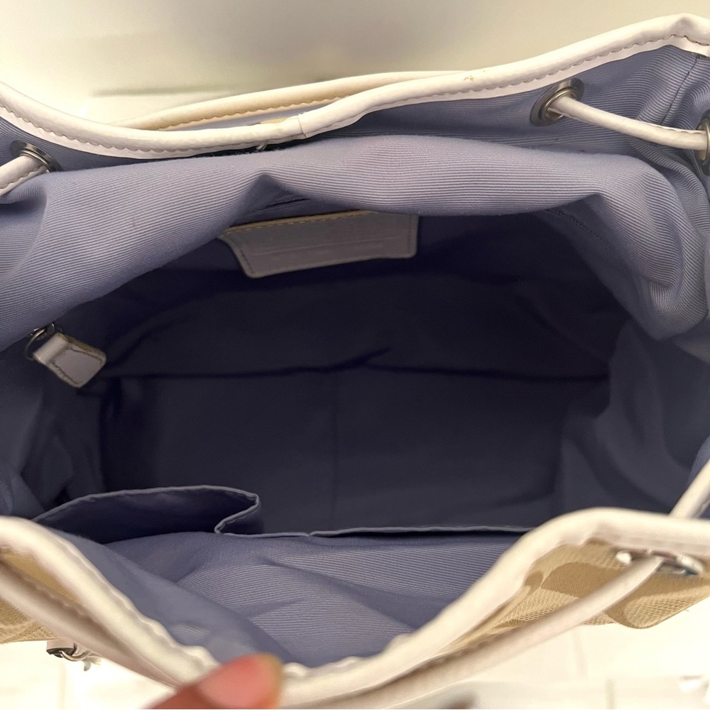 Authentic Coach Kyra Daisy Signature Backpack - Beige & White - Picture 9 of 14